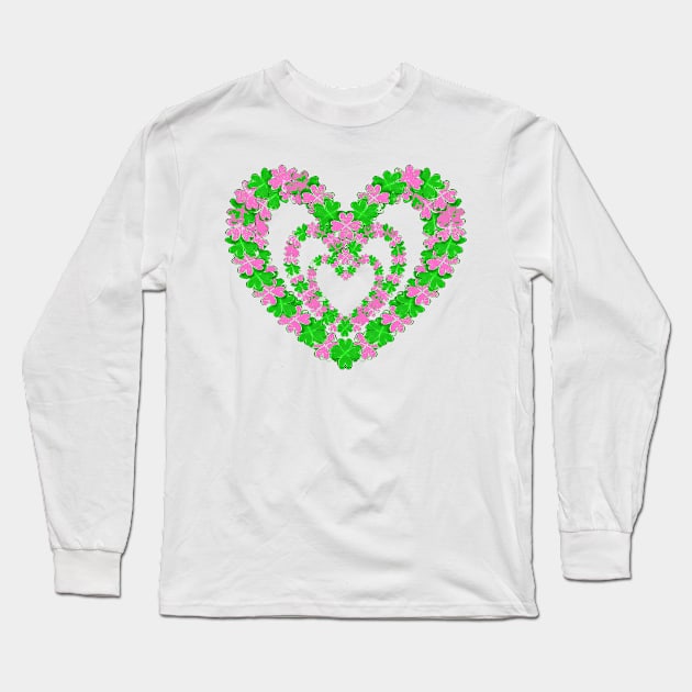 Pink Irish Hearts Long Sleeve T-Shirt by hispanicworld